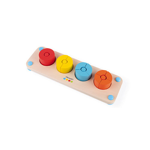Janod Essentials Fractions - Wooden Color-Matching Math