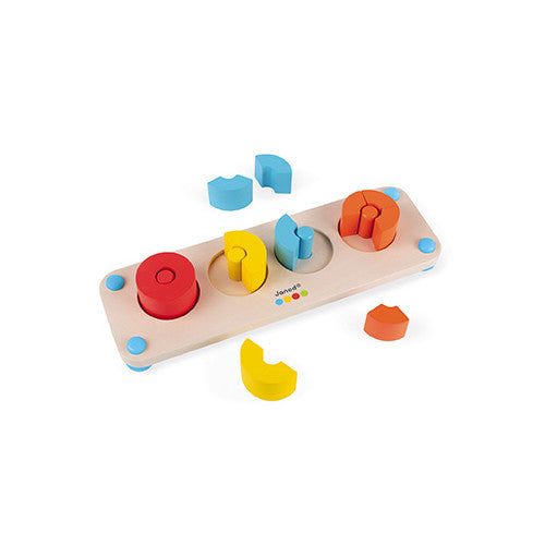 Janod Essentials Fractions - Wooden Color-Matching Math