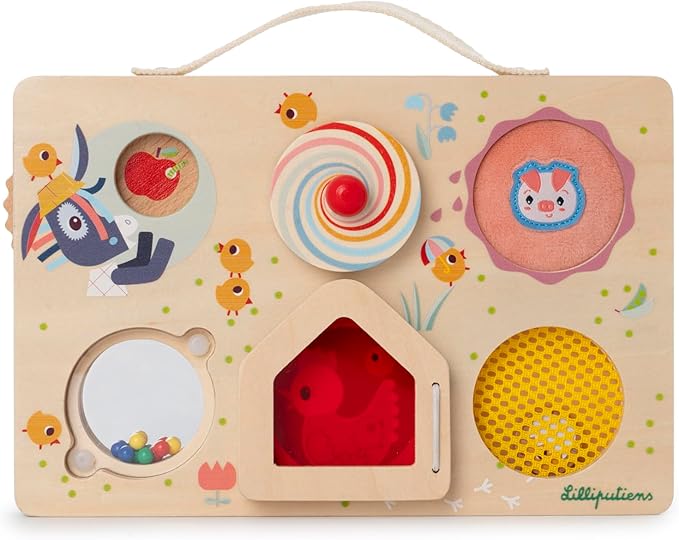 LILLIPUTIENS Farm Activity Panel - Wooden Motor Skills Toy