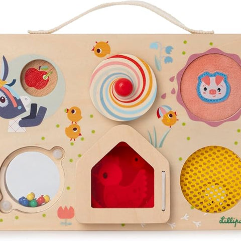 LILLIPUTIENS Farm Activity Panel - Wooden Motor Skills Toy