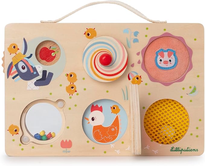 LILLIPUTIENS Farm Activity Panel - Wooden Motor Skills Toy