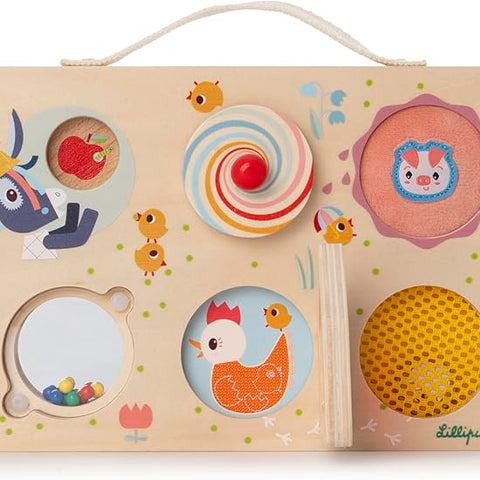 LILLIPUTIENS Farm Activity Panel - Wooden Motor Skills Toy