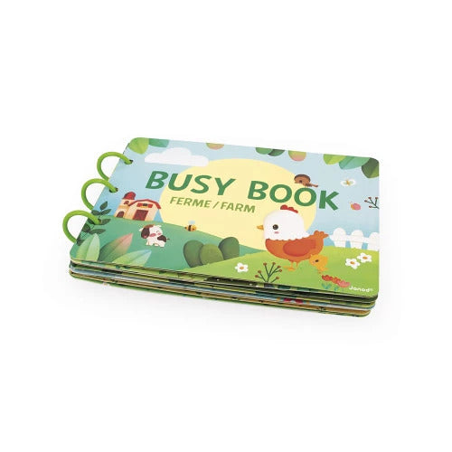 Janod Farm Busy Activity Book - 20 Pages of Fun Activities