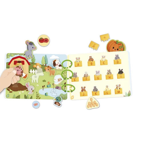 Janod Farm Busy Activity Book - 20 Pages of Fun Activities