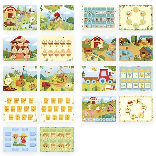 Janod Farm Busy Activity Book - 20 Pages of Fun Activities
