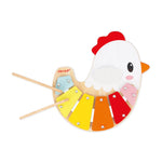Janod Farm Chicken Xylophone - 6 Notes With Hidden Mallets
