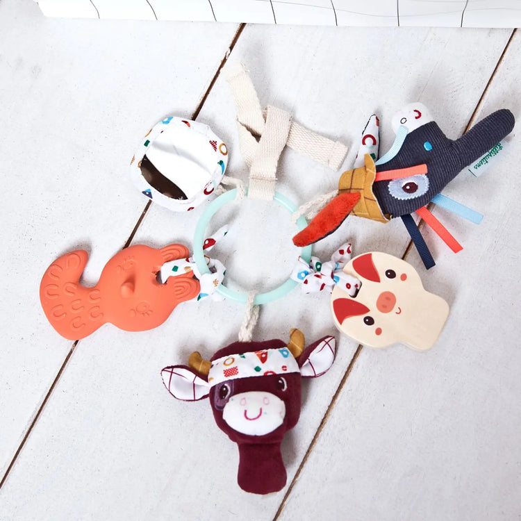 LILLIPUTIENS Farm Sensory Keyring - Colors, Sounds & Textures