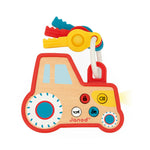 Janod Farm Tractor Key Ring - Sounds, Lights And Pop-It Keys