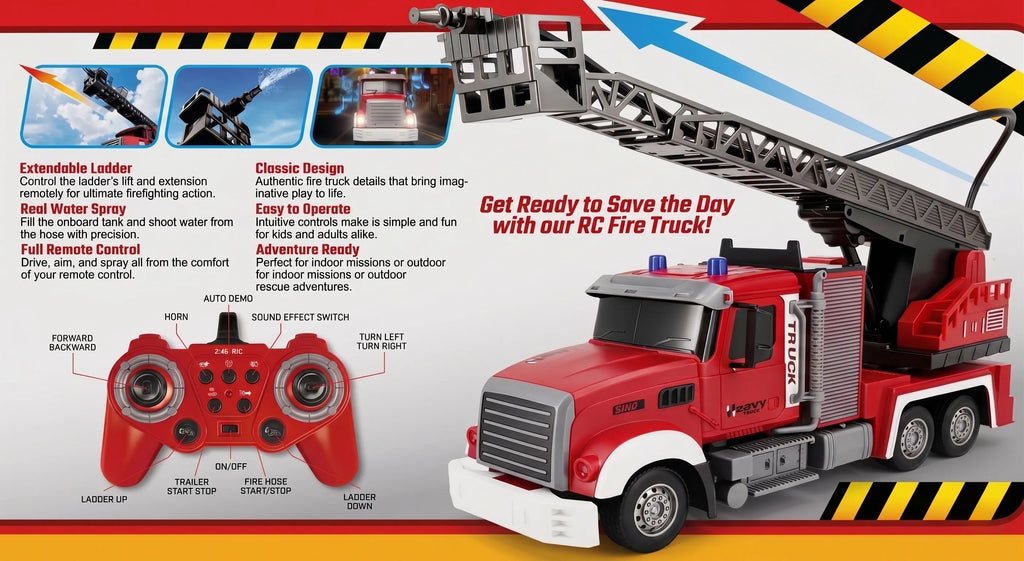 Hydroblaze RC Firetruck - Remote Rescue and Spray Action