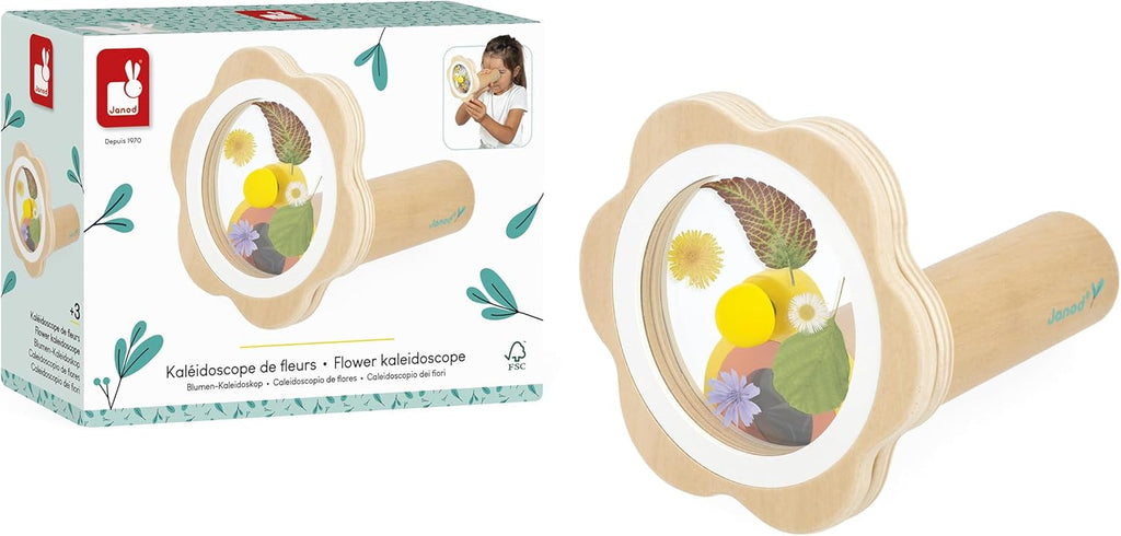 Janod Flower Kaleidoscope - Wooden Nature Pattern Maker