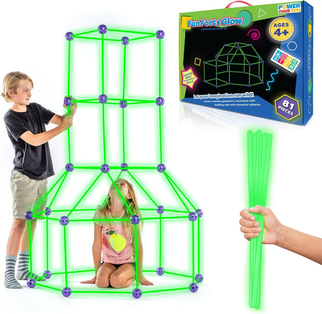 Fun Forts Glow Fort Building Kit for Kids