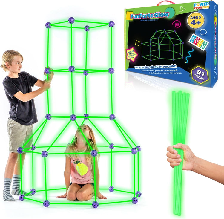Fun Forts Glow Fort Building Kit for Kids