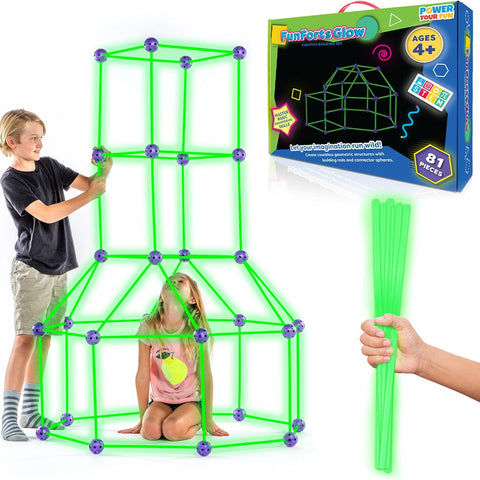 Fun Forts Glow Fort Building Kit for Kids