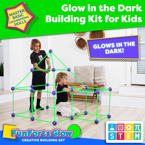 Fun Forts Glow Fort Building Kit for Kids