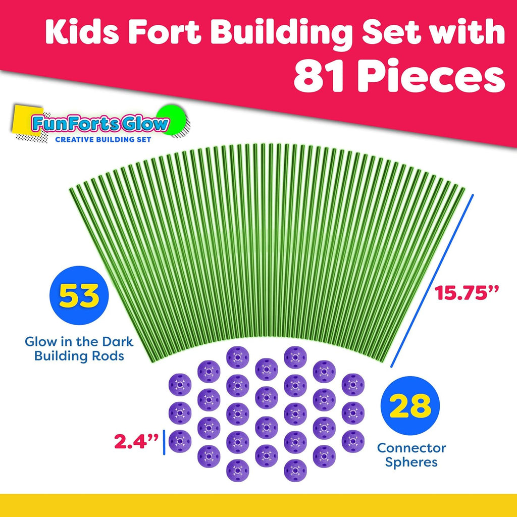 Fun Forts Glow Fort Building Kit for Kids