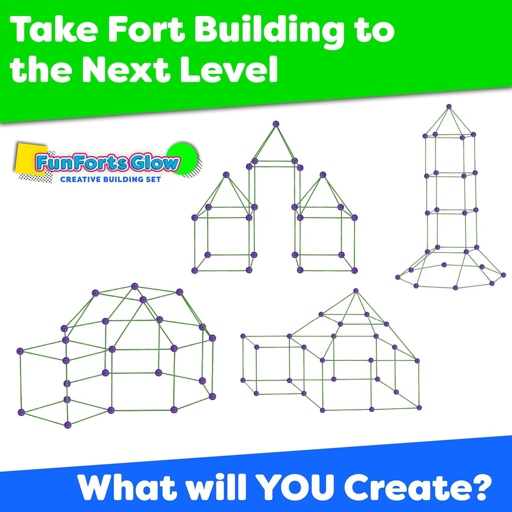 Fun Forts Glow Fort Building Kit for Kids