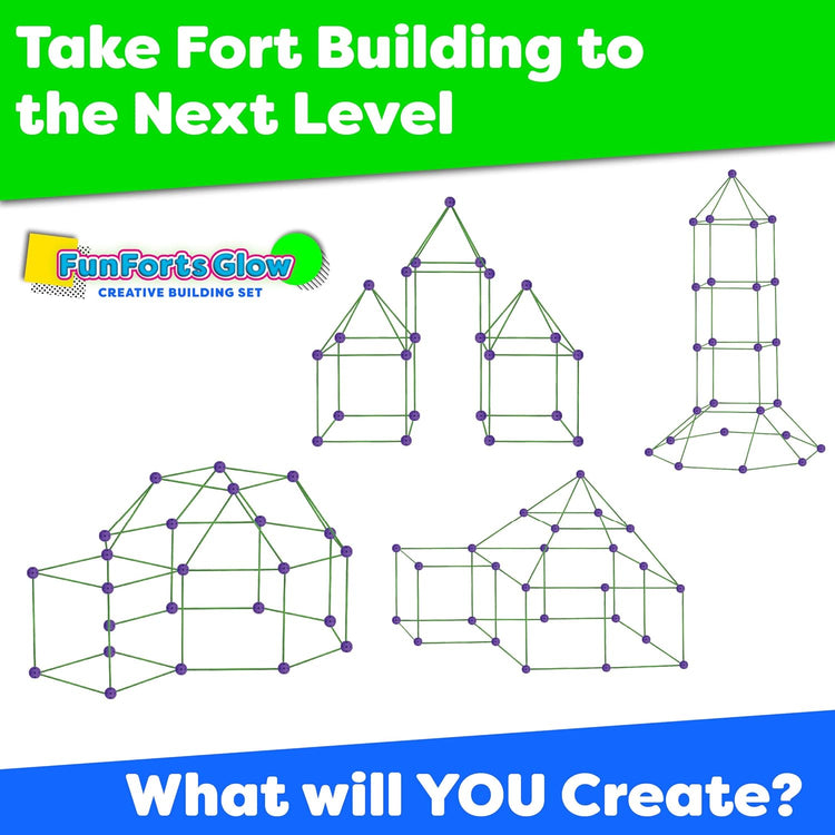 Fun Forts Glow Fort Building Kit for Kids