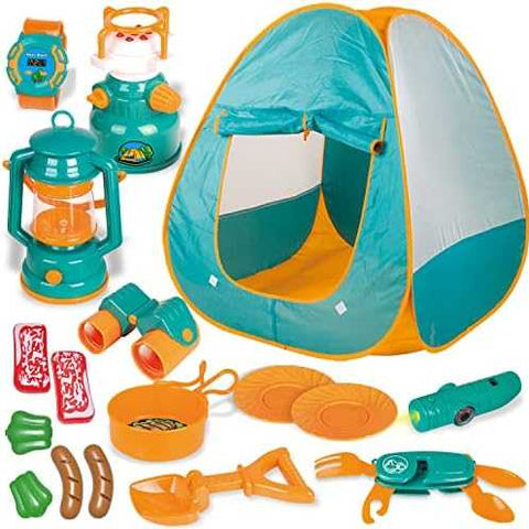 FUN LITTLE TOYS Pop-Up Play Tent with Camping Gear Set