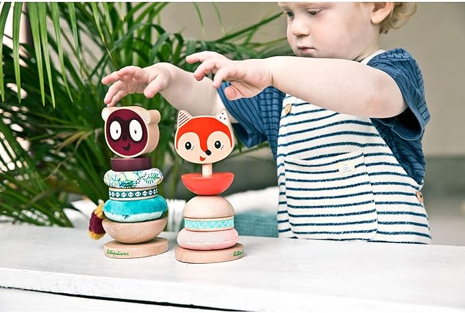 LILLIPUTIENS Georges Stacking Pyramid - Sensory Baby Toy