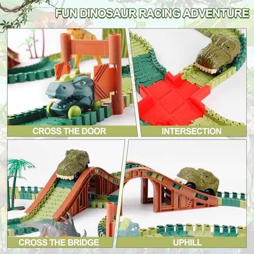 GIAT Dinosaur Race Track Playset with Lights & Sounds