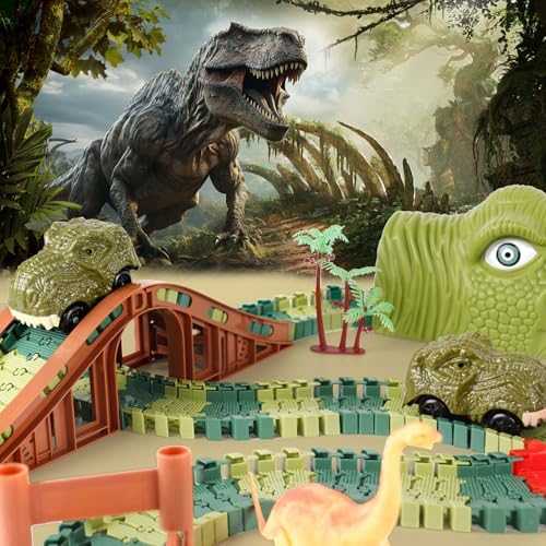 GIAT Dinosaur Race Track Playset with Lights & Sounds