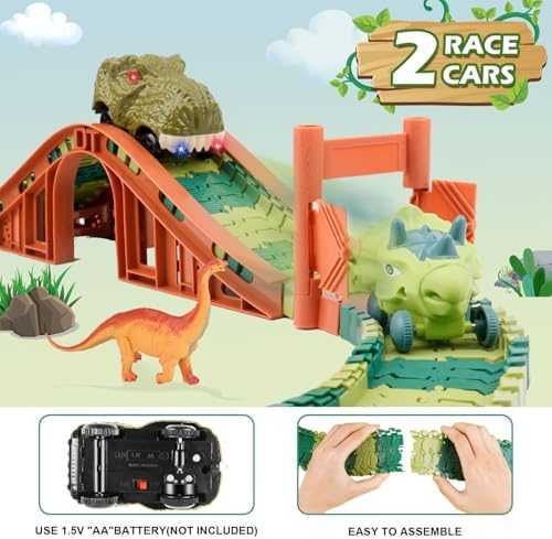 GIAT Dinosaur Race Track Playset with Lights & Sounds