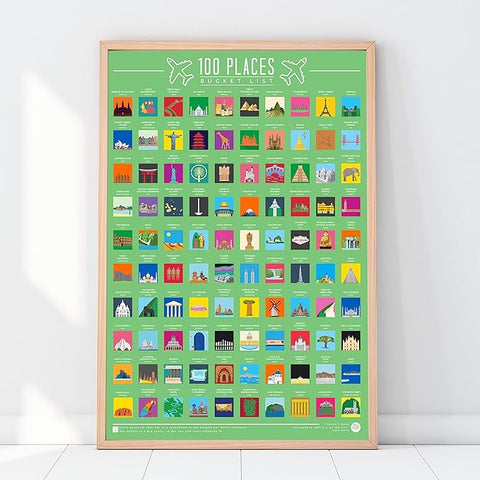 Gift Republic GR630001 100 Places Scratch Off Bucket List Poster
