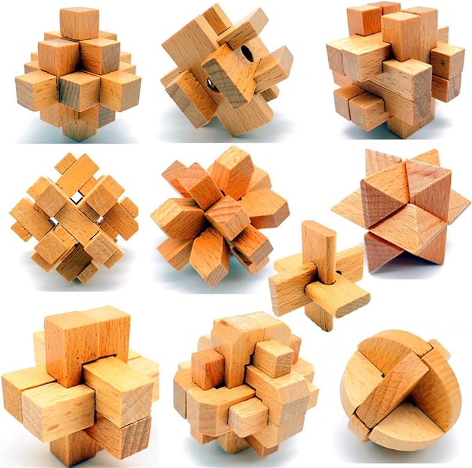 Guaishou 10-in-One 3D Small Wooden Puzzles