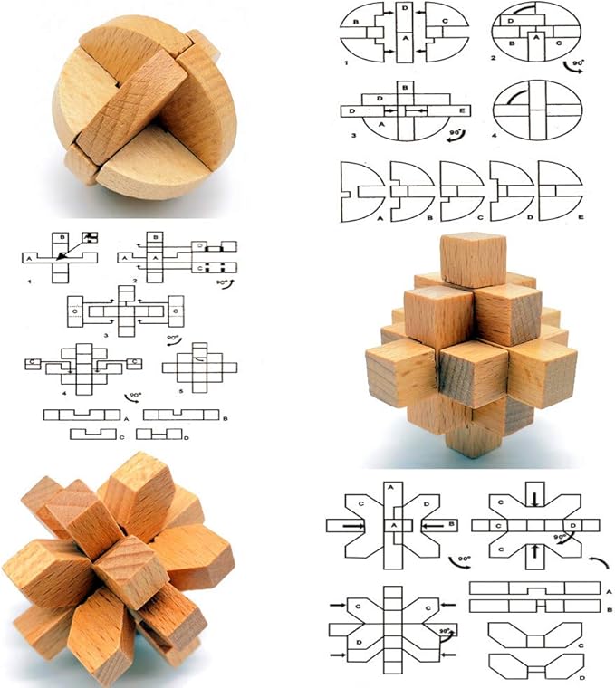 Guaishou 10-in-One 3D Small Wooden Puzzles