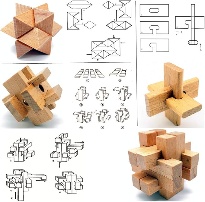 Guaishou 10-in-One 3D Small Wooden Puzzles