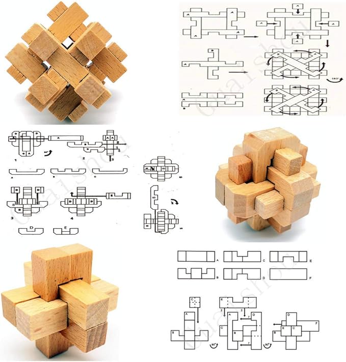 Guaishou 10-in-One 3D Small Wooden Puzzles