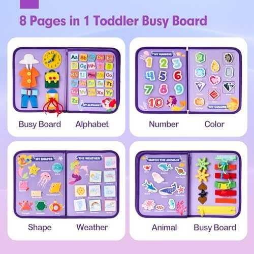 hahaland Montessori Busy Board Activity Book (8-in-1)