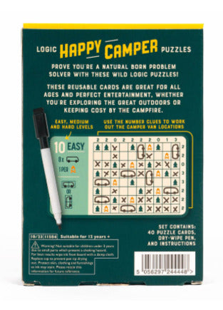 Happy Camper - Wild Reusable Logic Puzzle Cards for Campers