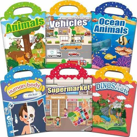 iGetooy Reusable Sticker Books Set (6 Pack)