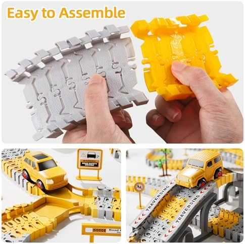 iHaHa Construction Race Track Set with Cars & Trucks