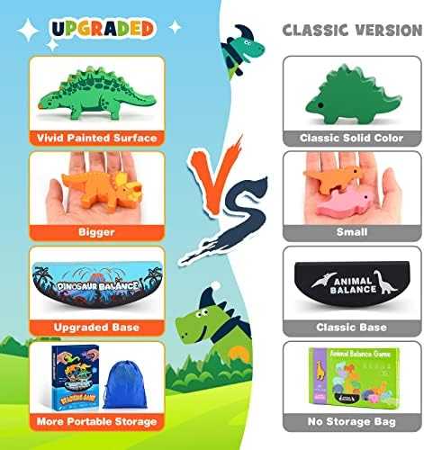 IPOURUP Wooden Dinosaur Stacking Balance Game