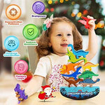 IPOURUP Wooden Dinosaur Stacking Balance Game