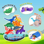 IPOURUP Wooden Dinosaur Stacking Balance Game