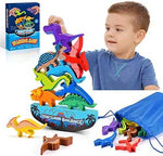 IPOURUP Wooden Dinosaur Stacking Balance Game