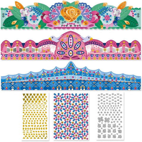 Janod Jewels & Stickers Crowns - 3 DIY Rhinestone Designs