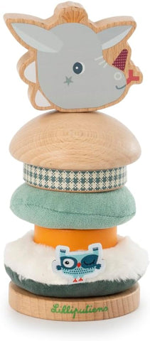 LILLIPUTIENS Joe Stacking Pyramid - Colorful Sensory Motor Toy