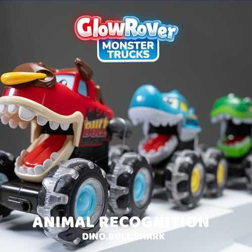 JOYIN Light-Up Monster Truck Press-and-Go Cars (3-Pack)