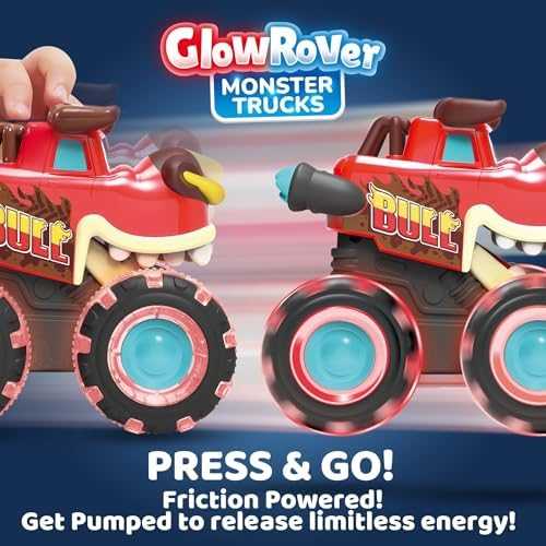 JOYIN Light-Up Monster Truck Press-and-Go Cars (3-Pack)