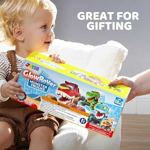 JOYIN Light-Up Monster Truck Press-and-Go Cars (3-Pack)