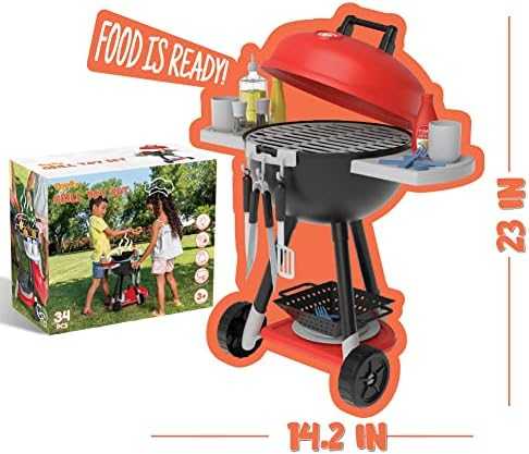 JOYIN Kids BBQ Grill Playset with Lights & Sounds (34 pcs)