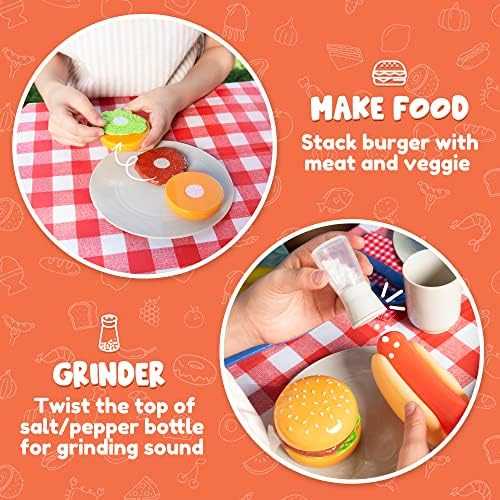 JOYIN Kids BBQ Grill Playset with Lights & Sounds (34 pcs)