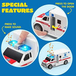 JOYIN Emergency Vehicle Playset with Lights & Sounds (4 pcs)