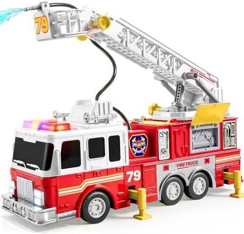 JOYIN Extra Large Fire Truck with Ladder & Sprinkler