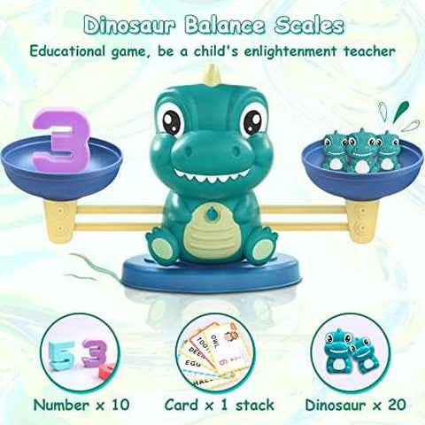 Kaodezhu Dinosaur Math Balance Montessori Toy