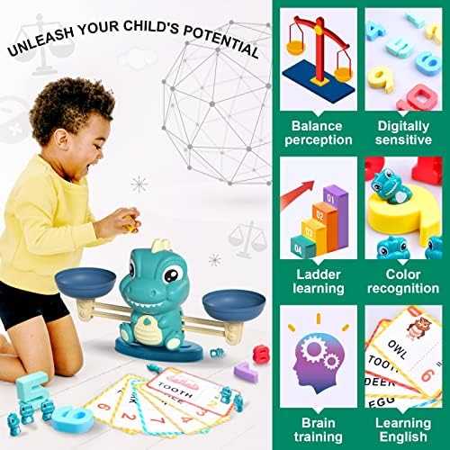 Kaodezhu Dinosaur Math Balance Montessori Toy
